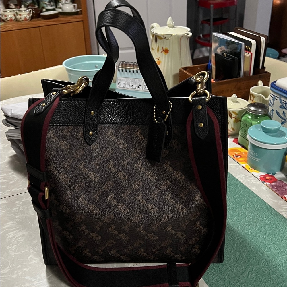 Coach Black and Brown Monogram Briefcase - Picture 4 of 6